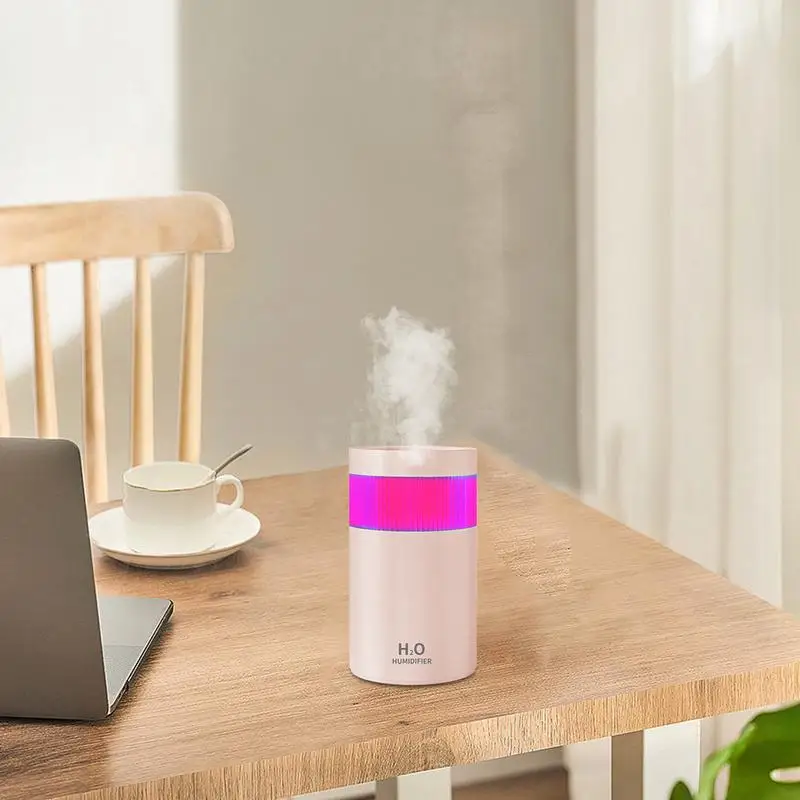 Quiet Air Humidifier Small Ultrasonic Air Humidifiers 300ML Rechargeable Auto Shut-Off Humidifiers With Colorful Lights