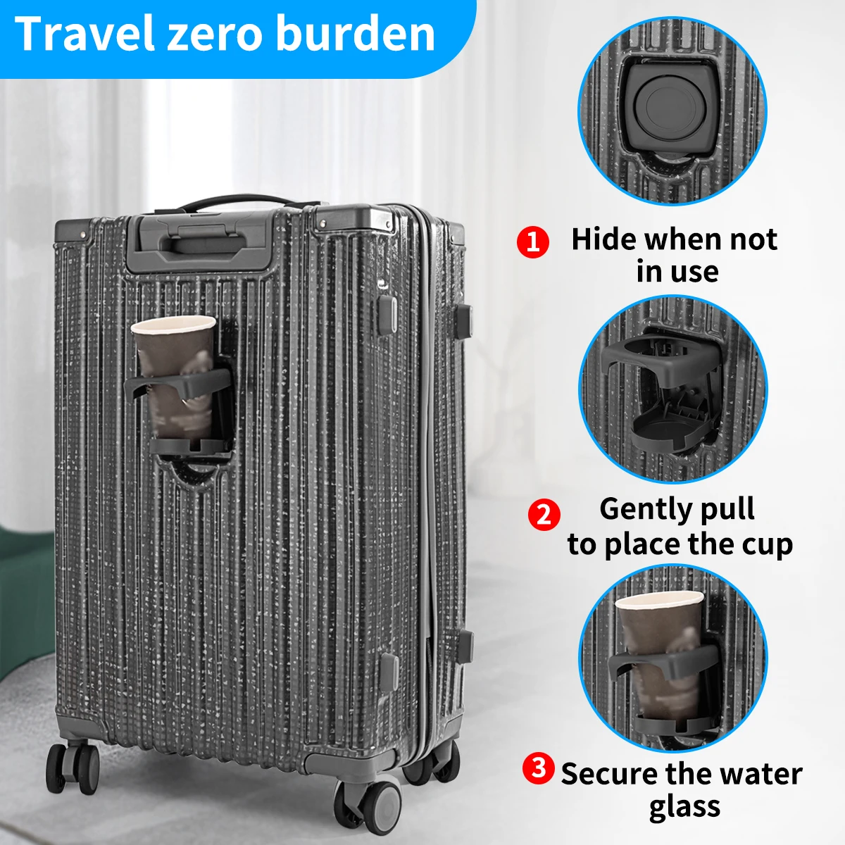 Gypsophila Multifunctional Large-Capacity Luggage Suitcase Trolley Suitcase Boarding Suitcase Strong and Durable Student Unisex