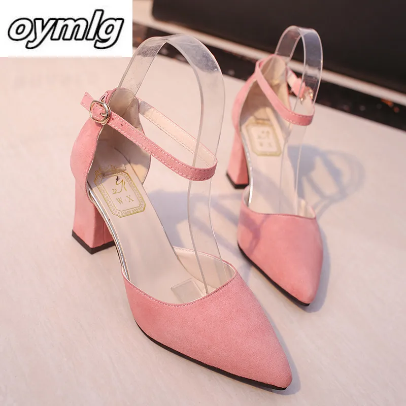 2020 Sandalias femeninas high heels Autumn Flock pointed sandals sexy high heels female summer shoes Female sandals mujer s040