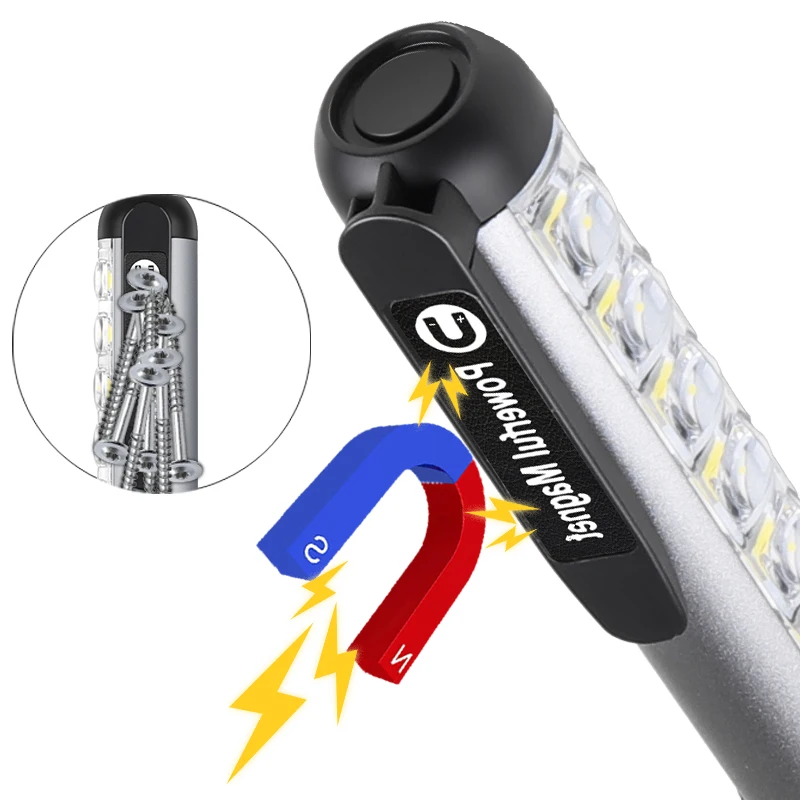 

LED Flashlight 18650 Battery High Power Rechargeable Flashlights Magnet Work Light COB Torches Outdoor Camping Lantern