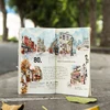 2m/roll PET Die-cut Tape Romantic City Travel Street Landscape Street Light Pattern Tape Creative DIY Greeting Card Decoration 5