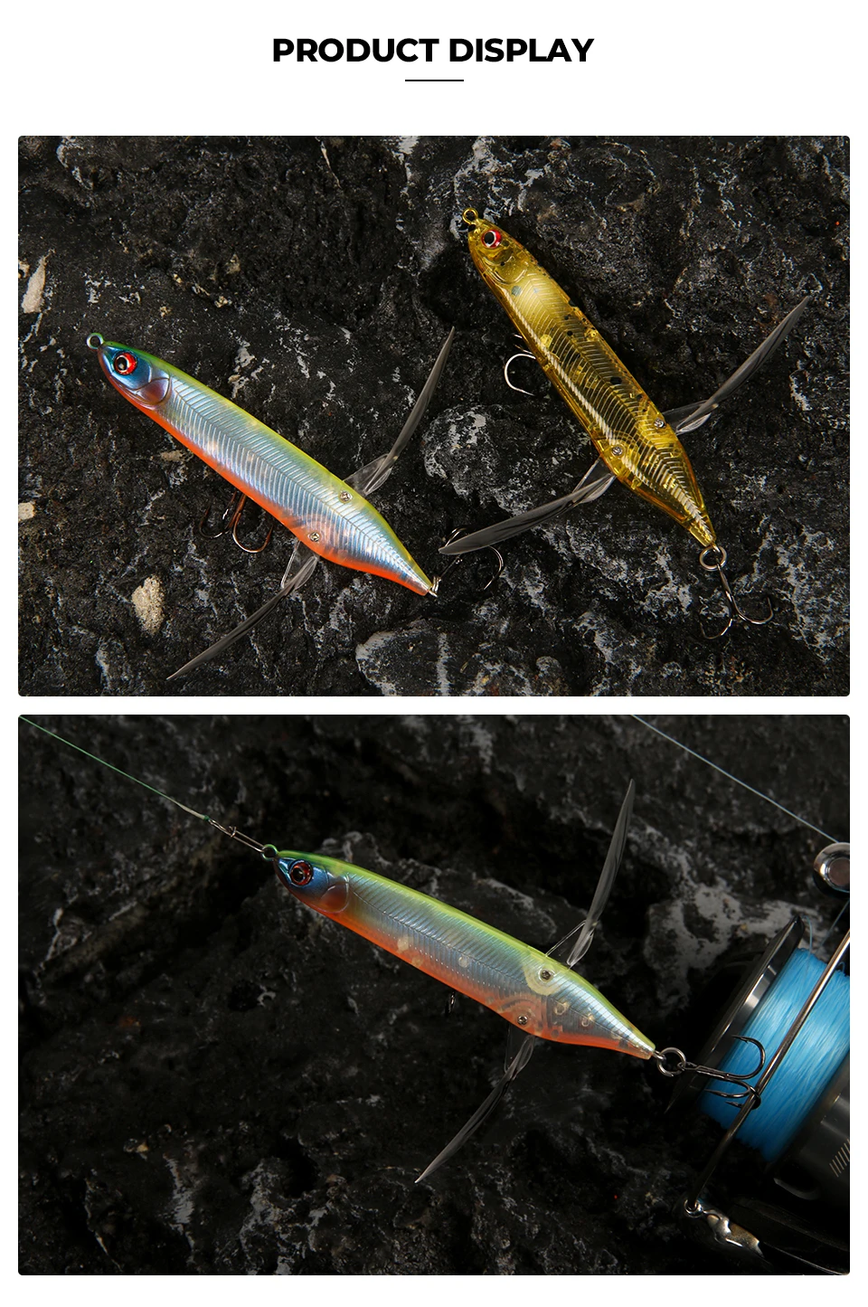 LETOYO 4g/6.6g 2pcs Libellen-Köder Wobbler Harter Kunstköder Jerkbait Bass-Angelköder – Detail 9