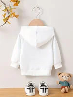 Autumn And Winter Baby Boy Round Neck Long Sleeved Casual Cute Cartoon Hoodie Suitable For Ages 1-2 2