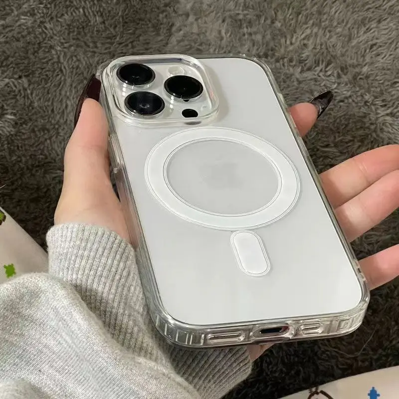 Luxury Wireless Magnetic Charging Clear Acrylic Phone Case