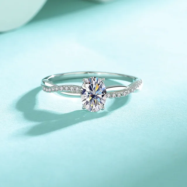 Platinum Pt950 1ct Moissanite Ring – Women’s Wedding & Proposal Jewelry
