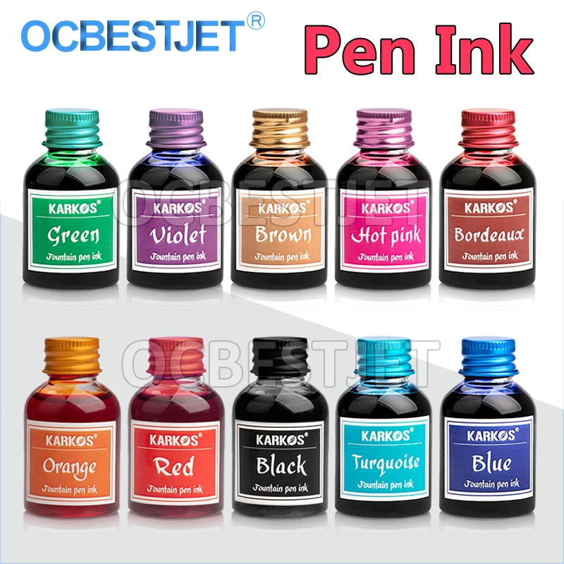 30ml Bottle fountain pen ink refill 10 Colors Writing Fountain Pen Ink