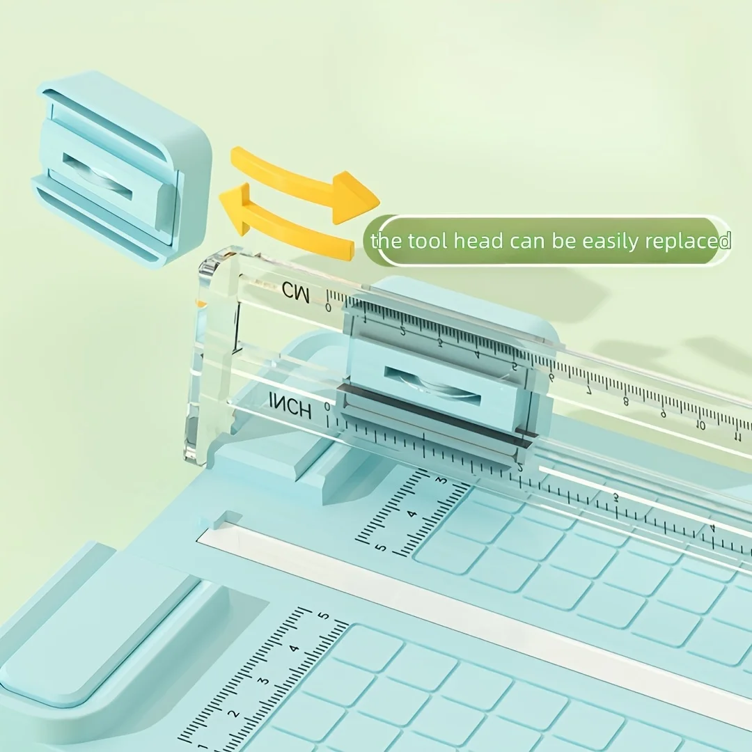 1pc Manual 4-in-1 Bidirectional Paper Cutter with 4 Blades - Portable Office School Home Use, Precision Cutting Tool 4