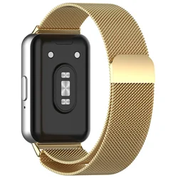 Magnetic Stainless Steel Milanese Strap - Elegant Replacement Bracelet Wristband - Samsung Galaxy Fit 3 (Gold)