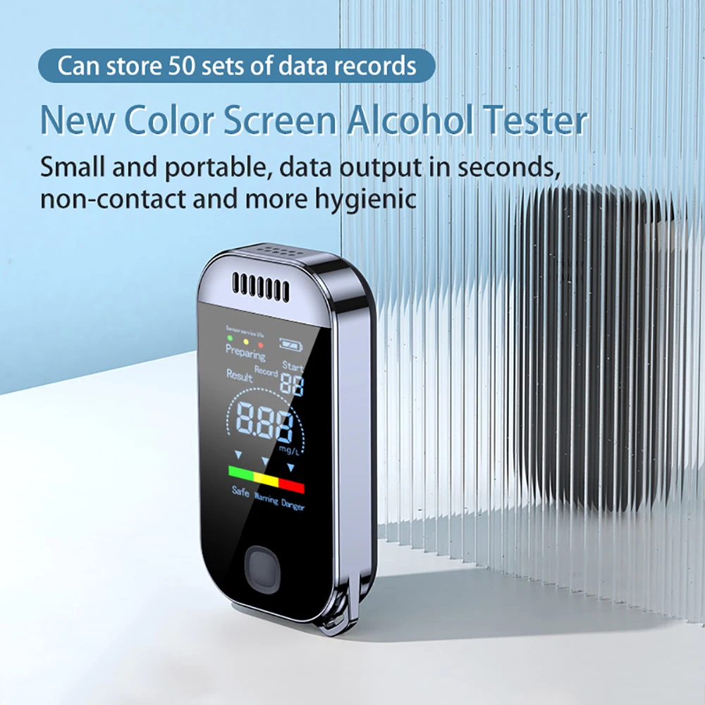 Portable Digital Breath Alcohol Tester Breathalyzer LCD Display USB Rechargeable Electronic Alcohol Tester