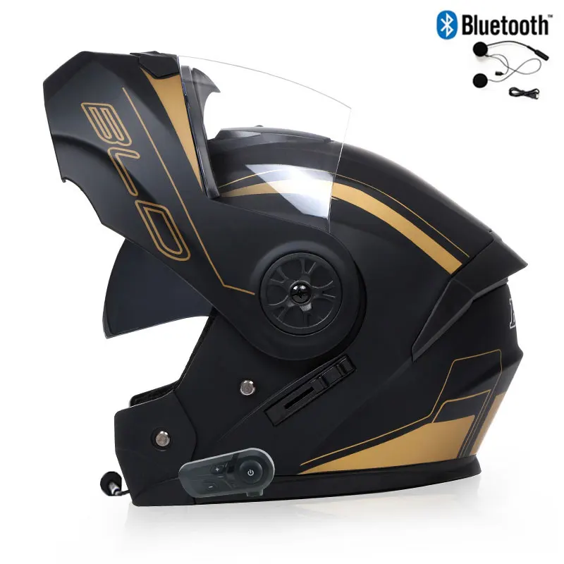 

Men Women DOT Bluetooth Modular Dual Lens Motorcycle Safety Downhill Flip Up Helmets Motocross Racing Full Face Casco Moto ECE