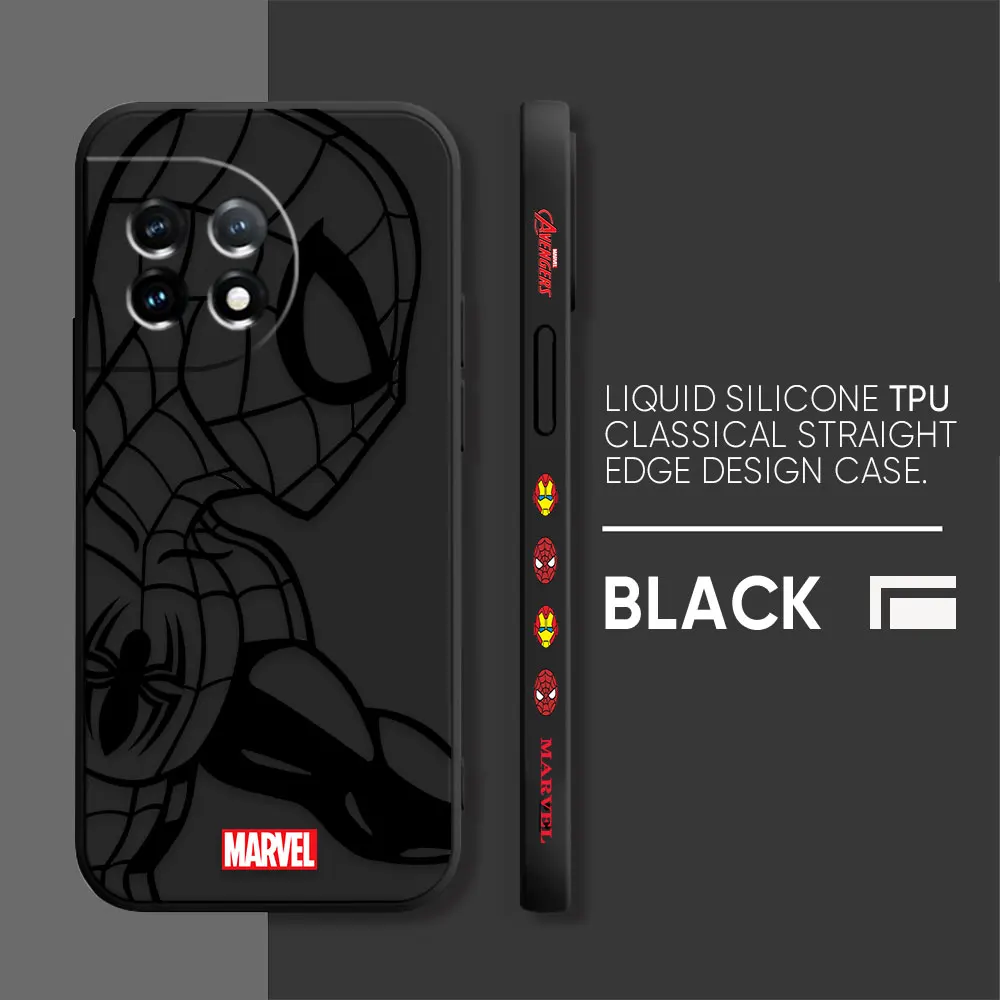 thumbnail image 1 of Case For Oneplus 5 6 9 9R 8 8T 7 7T A3 2 2V NORD 3 2 Lite Pro Simple Liquid Silicone Case Marvel Line Iron Man Spiderman, 1 of 5