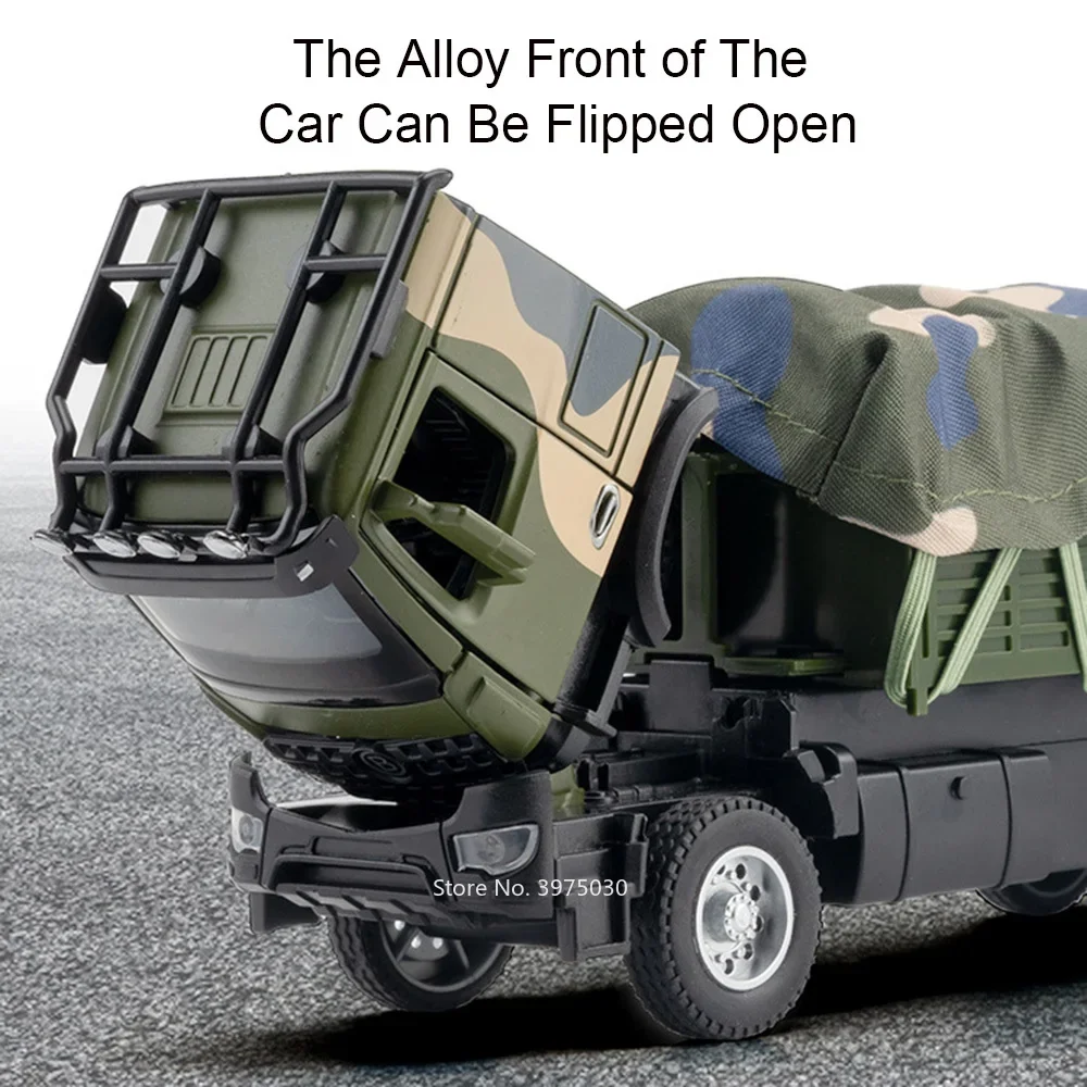 1:35 Military Transport Truck Toy Car Model Alloy Diecast 2 Doors