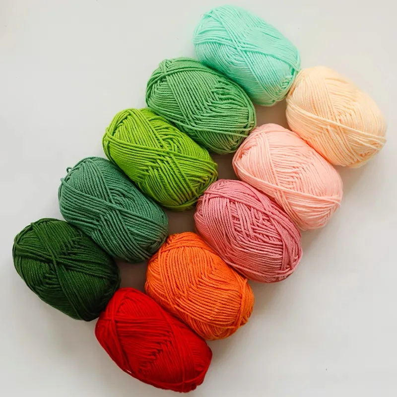 50g 5ply Milk Cotton Knitting Wool Yarn Needlework Dyed Hand woven For Crochet Craft Sweater Hat Dolls Sewing Knitting Tools A2 4