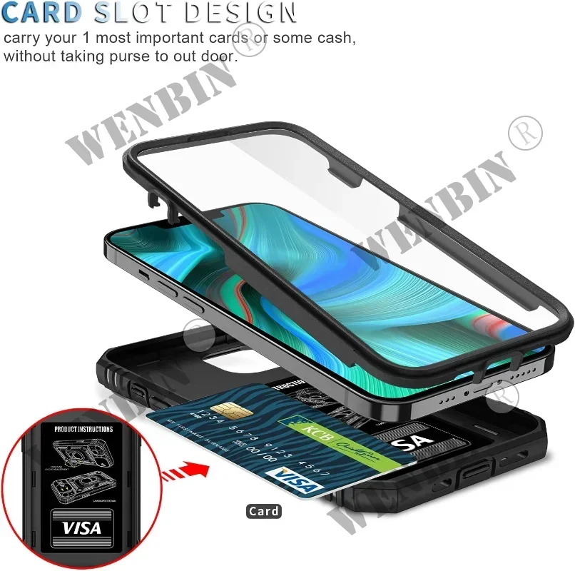 Ultimate 360° Rugged Protective Case with Camera Slide & Stand