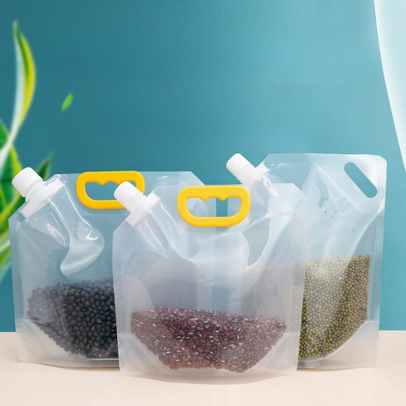 

5 Pcs Transparent grain and miscellaneous grain storage bag Moisture proof sealed rice packaging bag Thickened portable bag