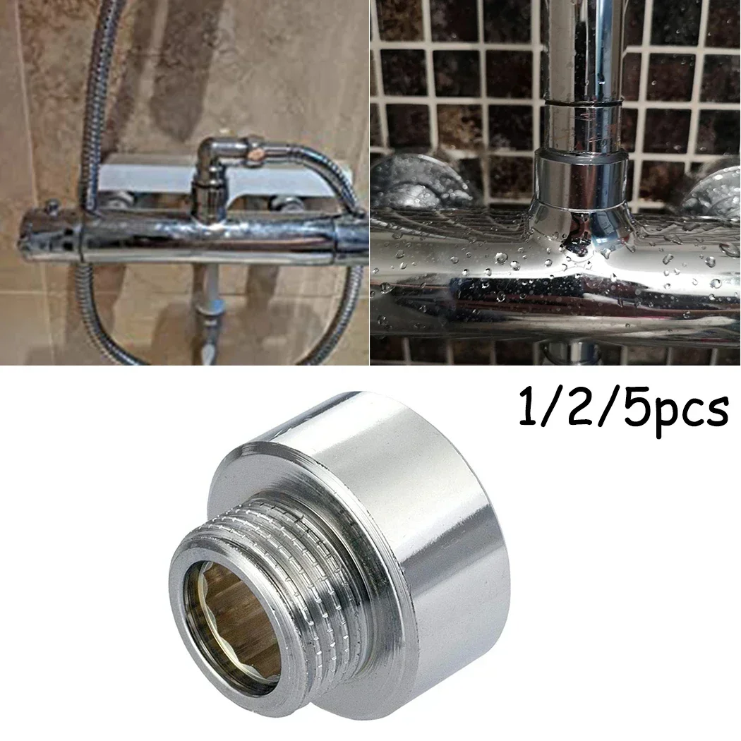 Shower Hose Adaptor Shower Hose / Head Adaptor 3/4" Female To 1/2" Male Chrome Reducer Female Hose Repair Copper Fittings For Tap Shower Faucet