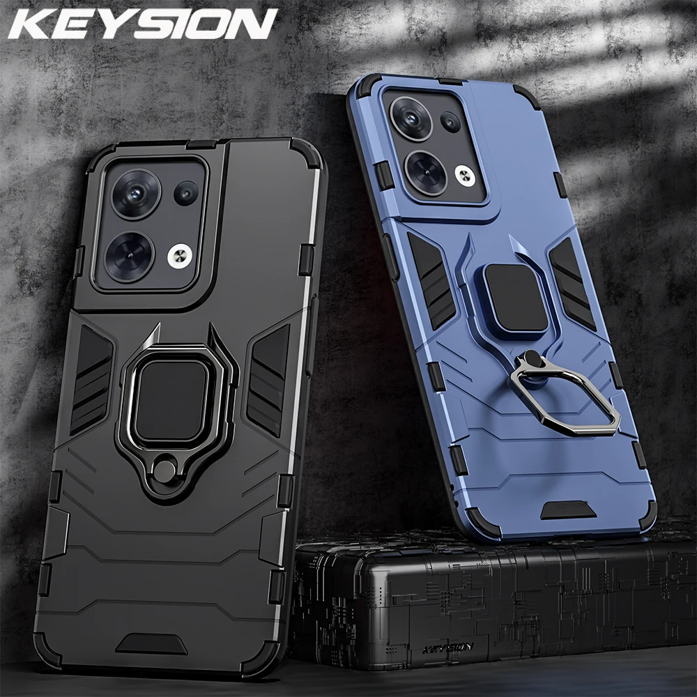 Shockproof Phone Case With Metal Ring Stand For Oppo Reno 8 Pro_voghion.com