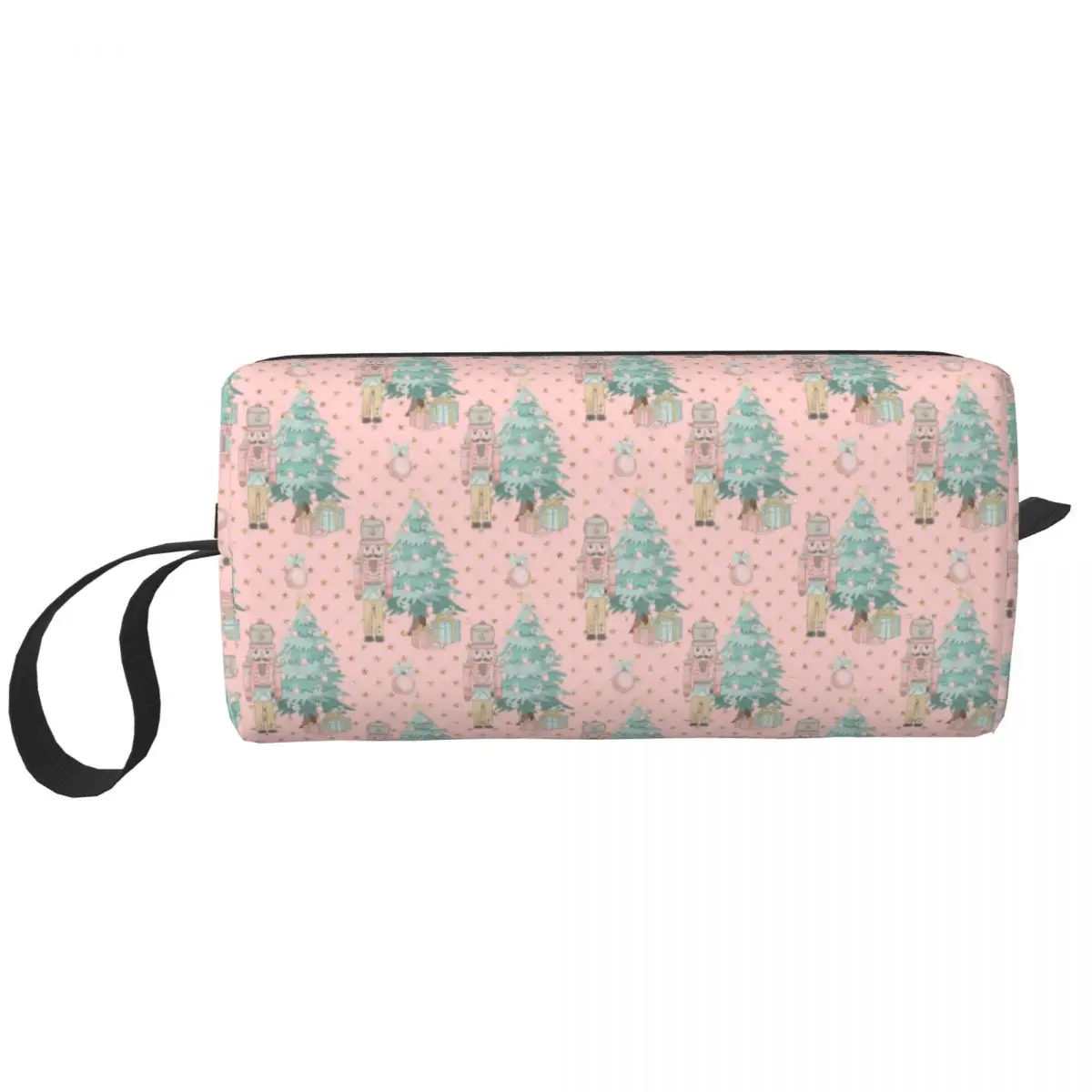

Travel Elegant Nutcracker Next To Tree Pink Christmas Toiletry Bag Kawaii Makeup Cosmetic Organizer Beauty Storage Dopp Kit Case