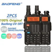 

2pcs Baofeng UV-5RT Walkie Talkie VHF UHF 2 Way Radio Portable Ham Radio Amateur Hf Transceiver UV-5R Plus Handheld Talki Walki