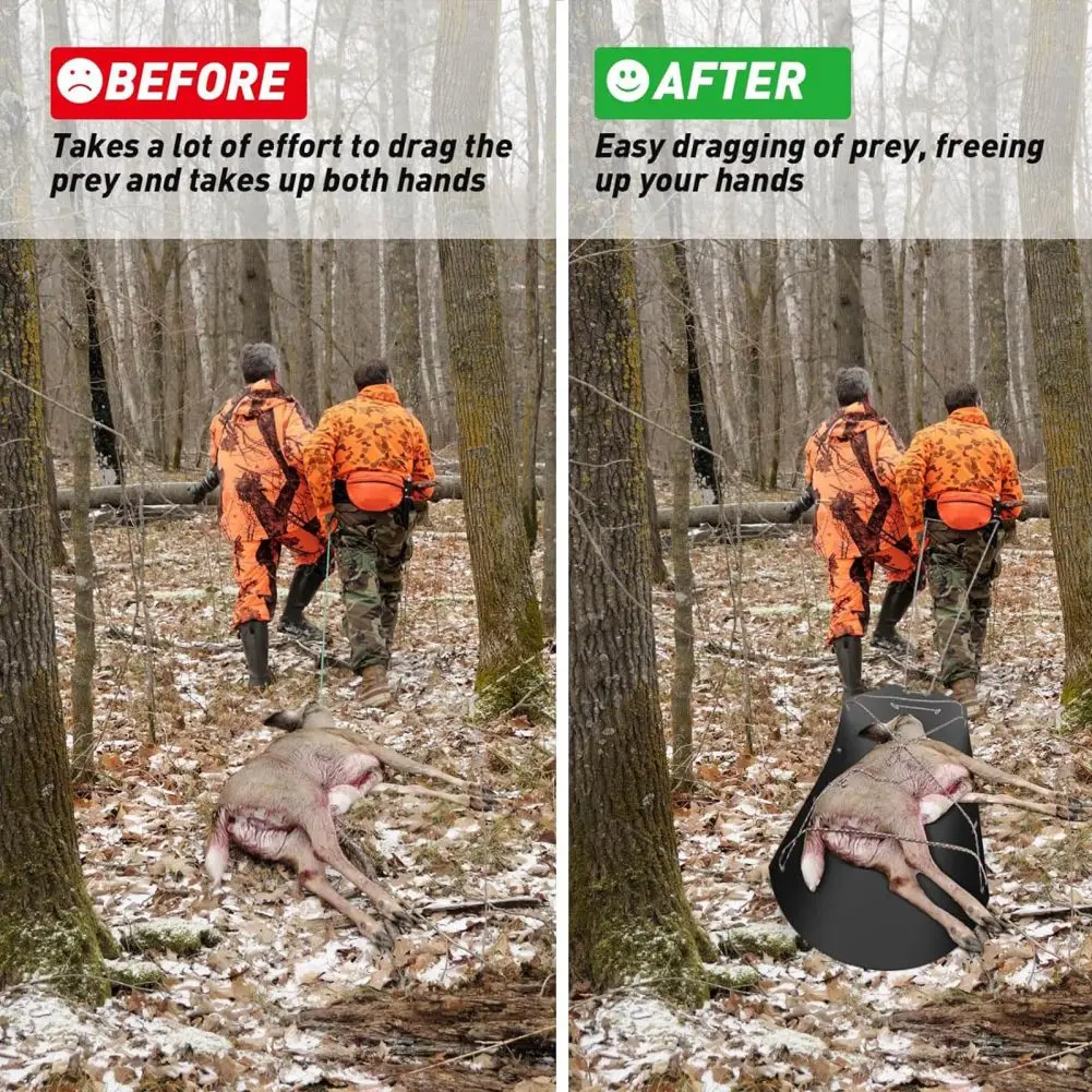 Deer Drag Sleds Wearproof Sliding Mat Multi-Purpose Utility Sled For Hauling Ice Fishing Supplies Fishing Gear Accessories