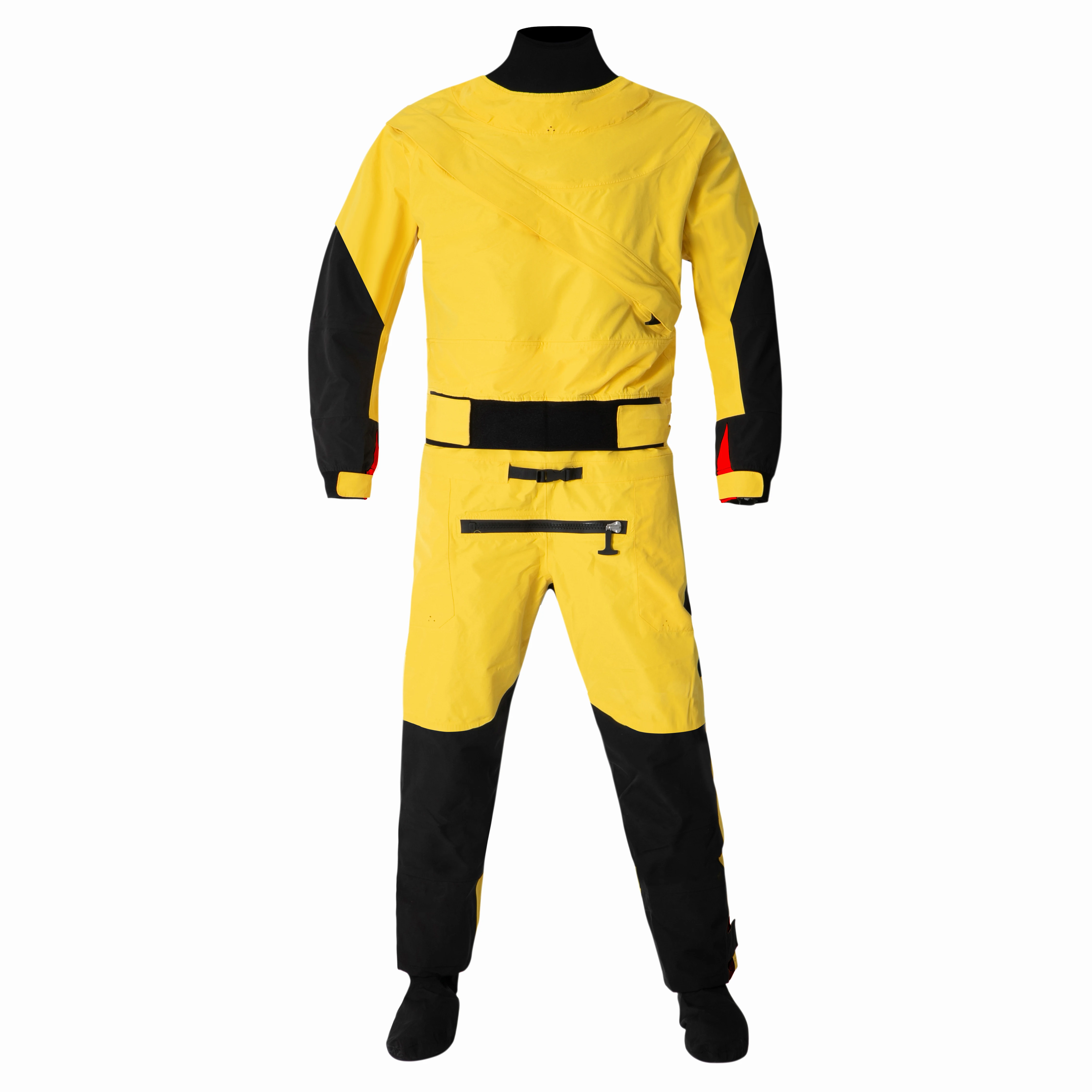 

Men's Kayaking Breathable Dry Suit, Three-Layer Waterproof Fabric, Neoprene Cuffs and Neckline Drysuit, Surfing