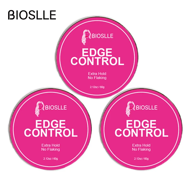 3PCS BIOSLLE 60g 2.12oz Shine Extra Hair Strong Hold  Pomade Gel No Flaking Edge Control Wax