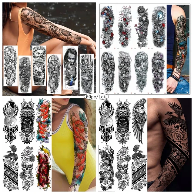 Mão duradoura volta tatuagem para mulher homens falso tatuagem à prova  dwaterproof água flor tatuagem adesivos moda braço tatuagem novas tatuagens  temporárias - AliExpress