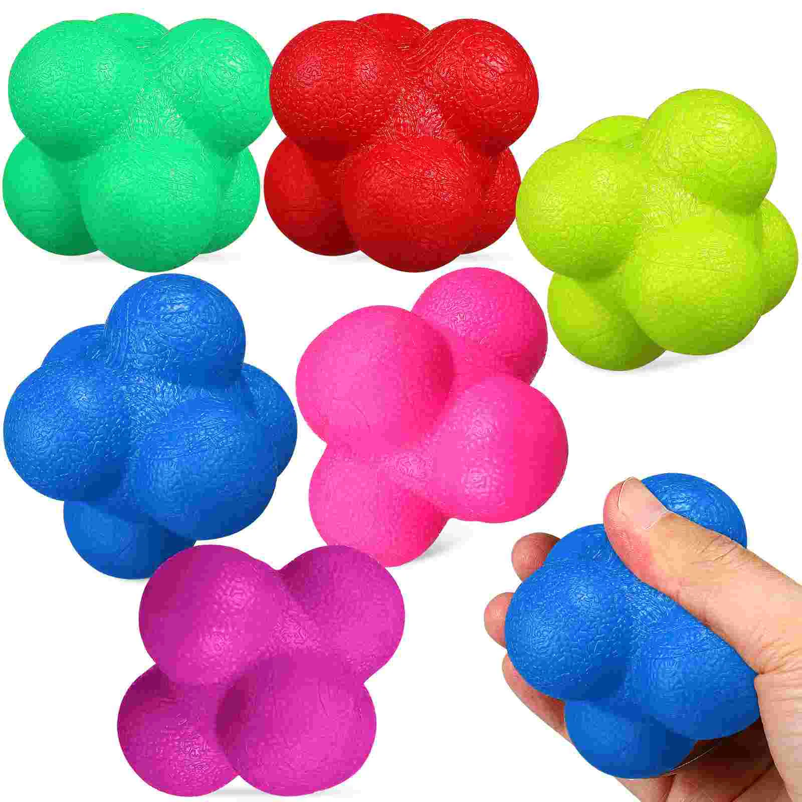 

6 Pcs Reaction Balls Agility Balls Hexagonal Reaction Ball Goalkeeper Training Equipment For Sports Exercise