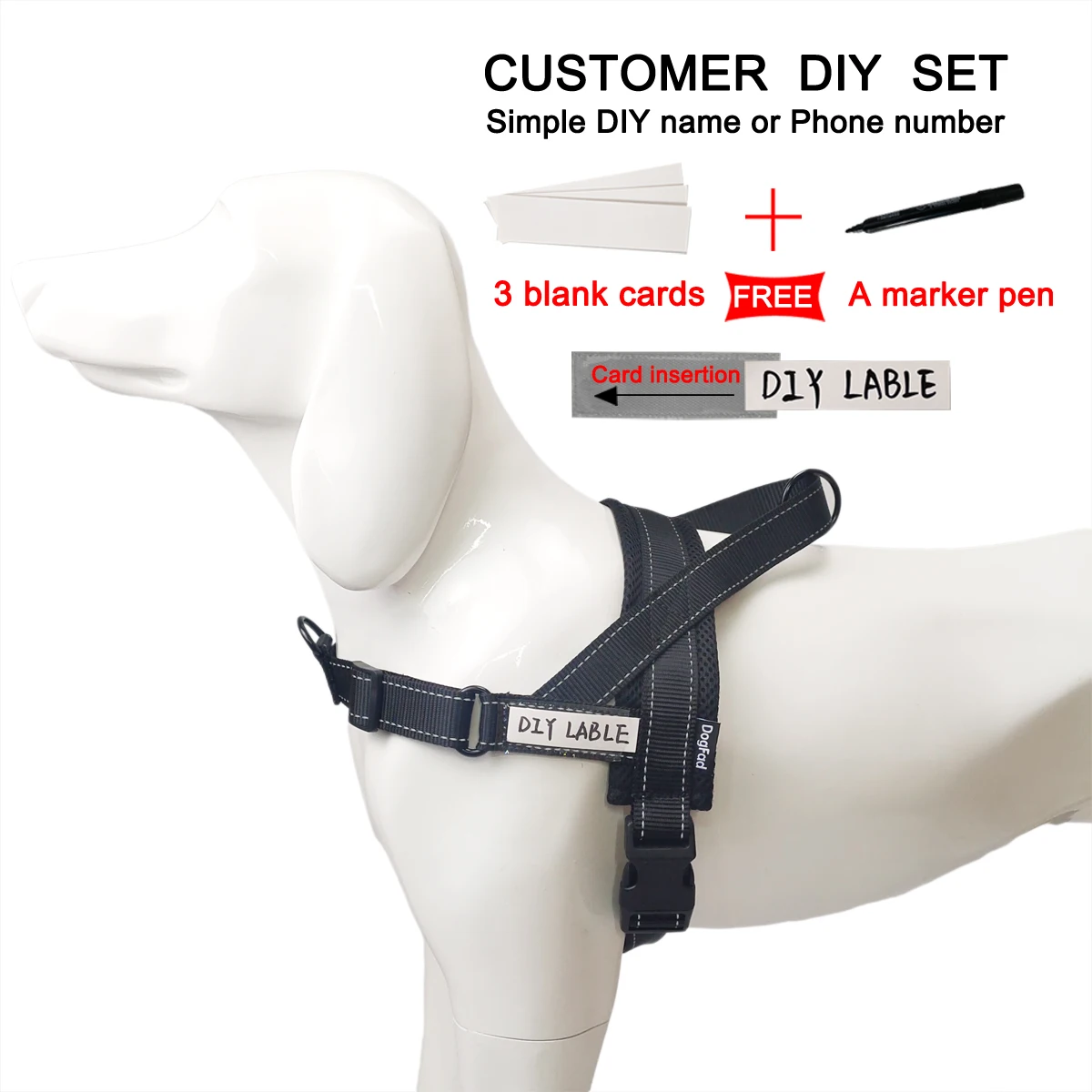 DIY Dog Harness Easy On and Off Adjustable Medium Large Dogs,Reflective no Pull Training Vest for pet Dogs walking harness 