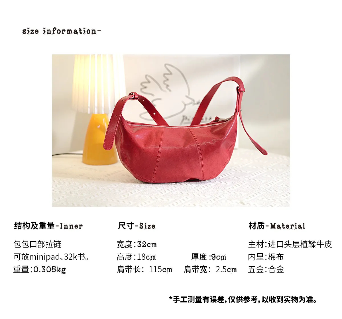 Modische Designer-Handtaschen aus echtem Leder für Damen, handgefertigte Schultertasche für das Wochenende, luxuriöse Damen-Unterarmtasche aus Rindsleder für den Alltag. – Detail 2