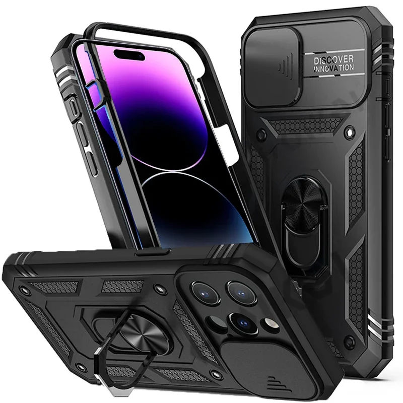 

Magnetic Car Stand Holder Armor Case for iPhone 15 iPhone 14 Pro Max iPhone 13 14 12 11 Pro Max X XR 7 8 Plus Shockproof Cover