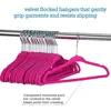 10/20/30Pcs Baby Non-Slip Velvet Hangers Space Saving 360 Degree Swivel Hook Flocked Felt Kids Clothes Drying Rack Organizer 4