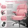 Big and Tall Office Chair 500lbs - Adjustable Headrest&Lumbar Support, 3D Flip Arms, Large Wheels &Heavy Duty Metal Base 3