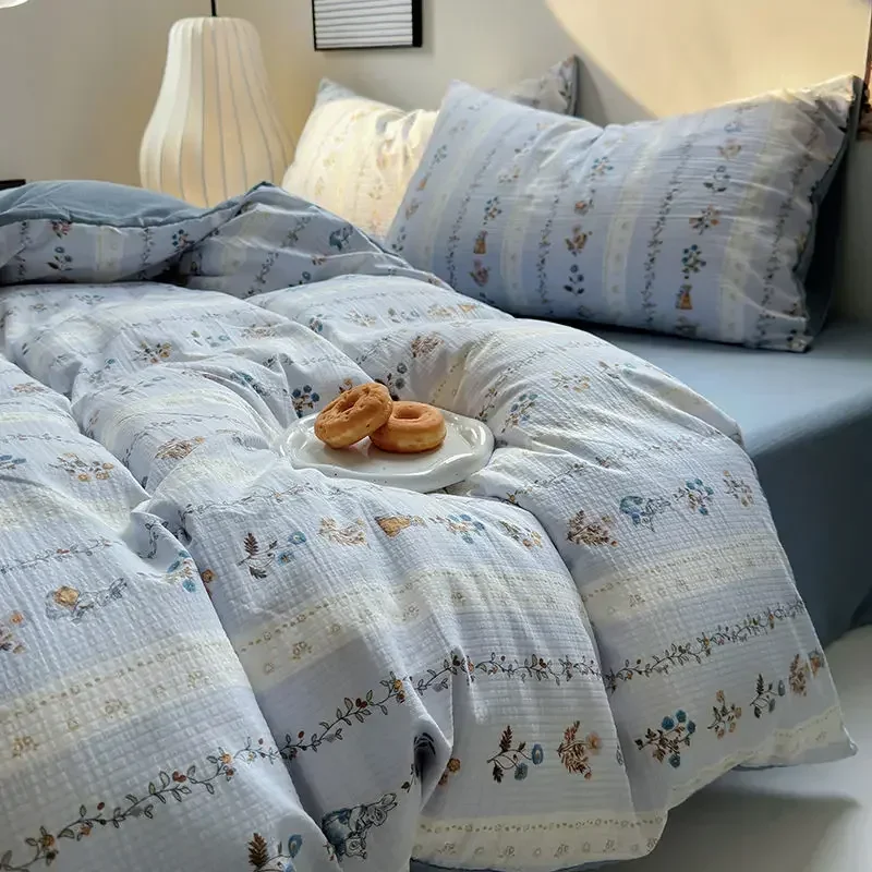 Set Copripiumino King Size 7 Pezzi – Biancheria Da Letto In Microfibra Morbidissima – Motivo Floreale Arancione Con Stampa Bianca – Lenzuolo Con Angoli E Federe – 260x228 Cm