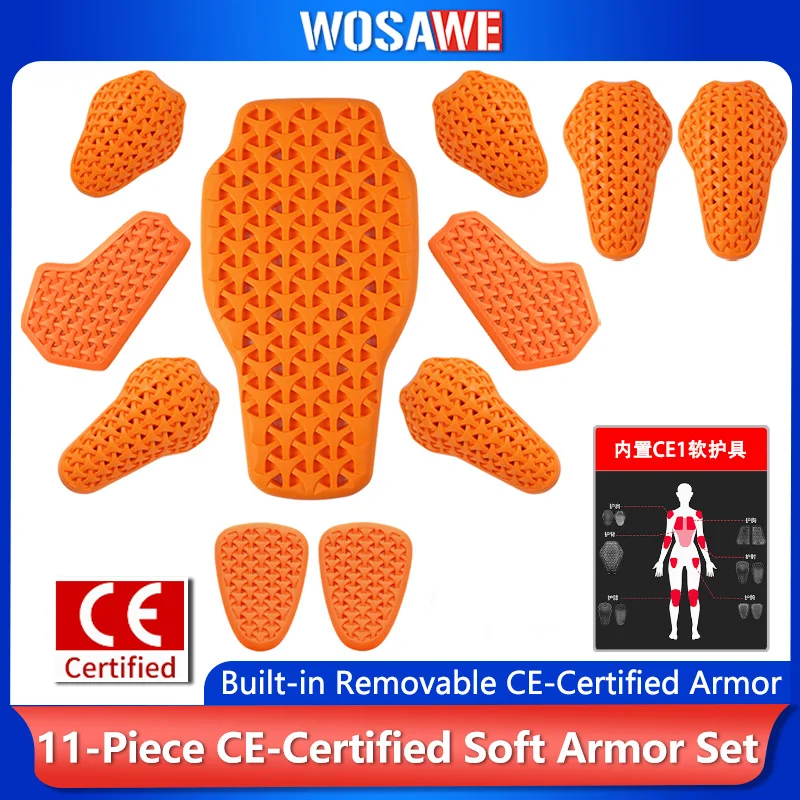 WOSAWE CE 레벨 1/2 오토바이 신체 보호 패드 범용 모토크로스 레이싱 ..