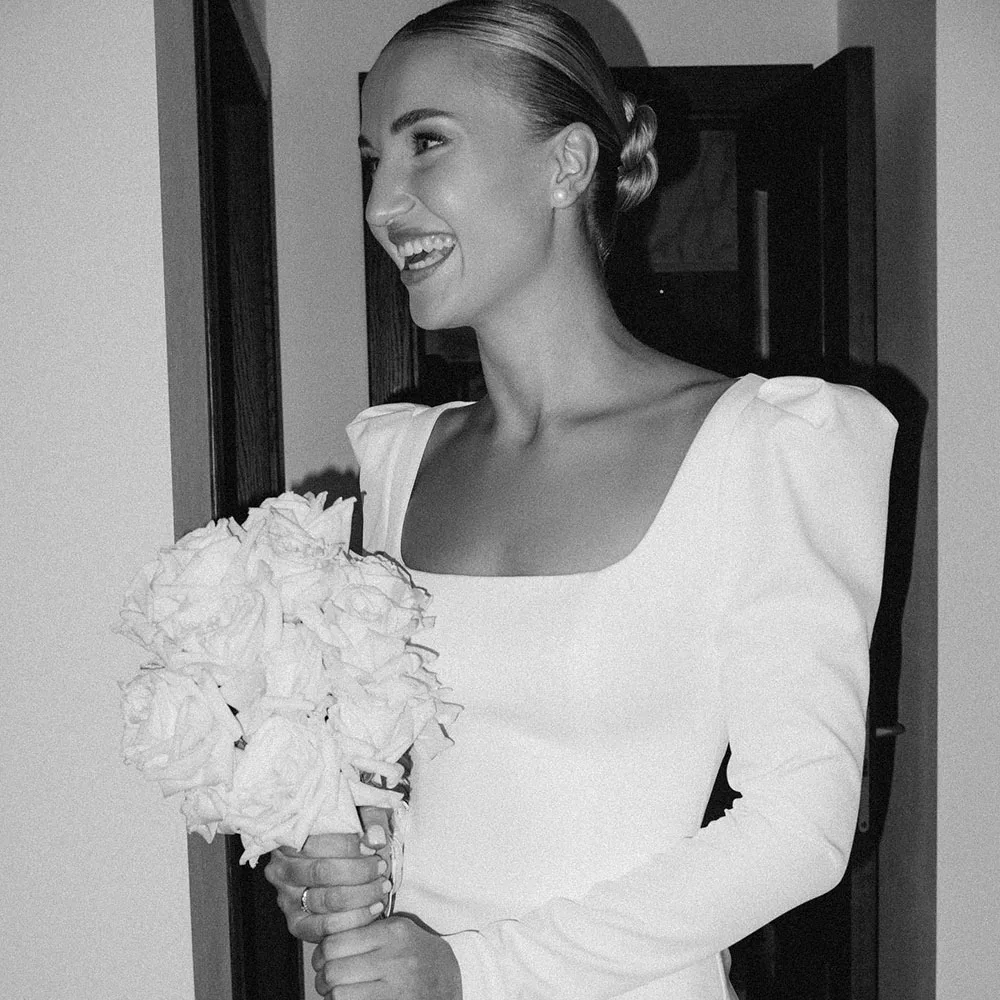 Chic Civil Mermaid Wedding Dresses Brides 2025 Customized Women Bridal Gown Square Collar Crepe Bridal Dress vestidos de novia 3