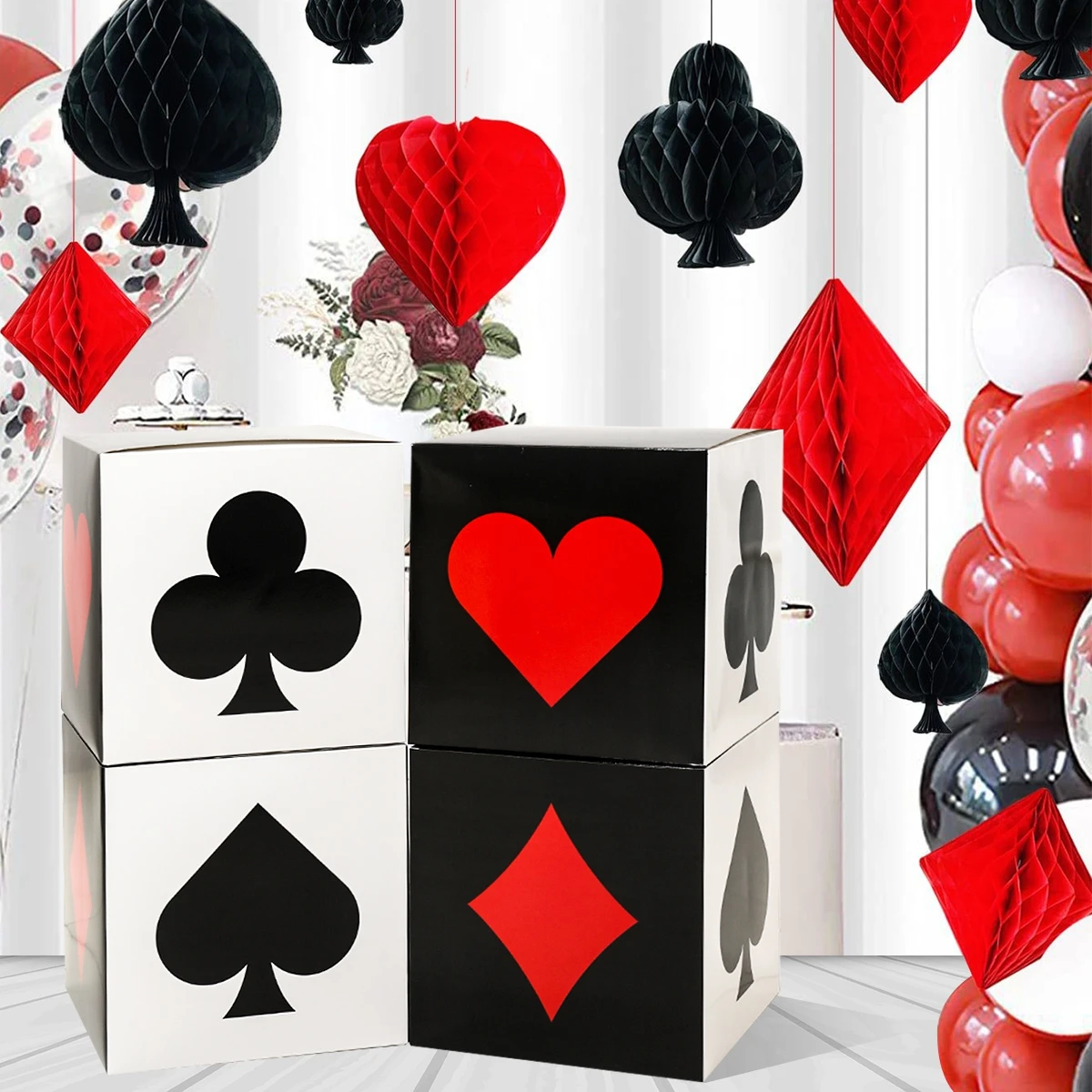 De Casinoroulette Met Spaanders, De Muntstukken En Het Rood Dobbelen Realistische Gokken Affichebanner Van Fortuinroulette Casinovegas Image117460843
