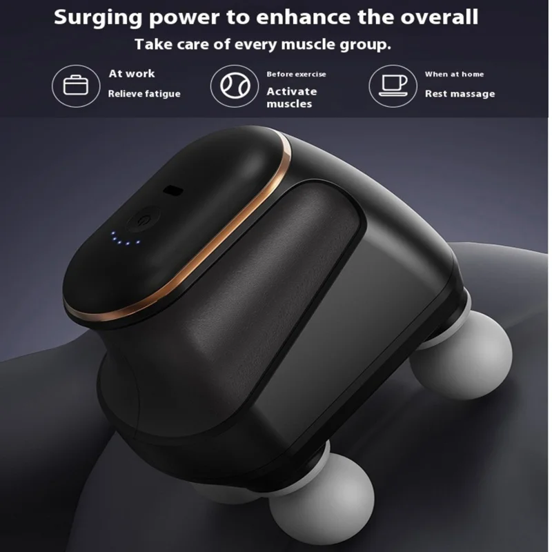 Portable Fascia Gun Muscle Massager Deep Tissue Body Massage Four-head High Frequency Neck Shoulder Waist Massage Machine