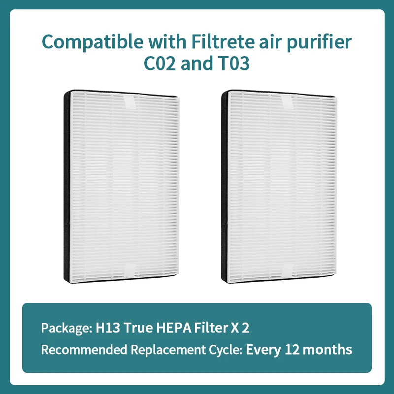 Filtre HEPA Remplacement pour Purificateur d'Air FAP-C02WA-G2, Lot de 2