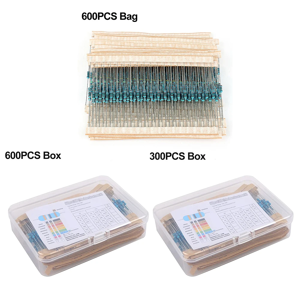 Metal Film Resistor Pack Assorted Kit 1% 1/4W