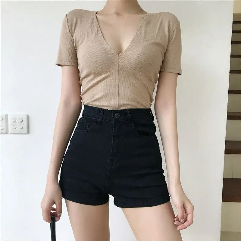 Short Pants for Woman To Wear Tight Jeans Women's Shorts Skinny Denim Sexy Mini High Waist Booty Low Price Normal Clothes Cheap
