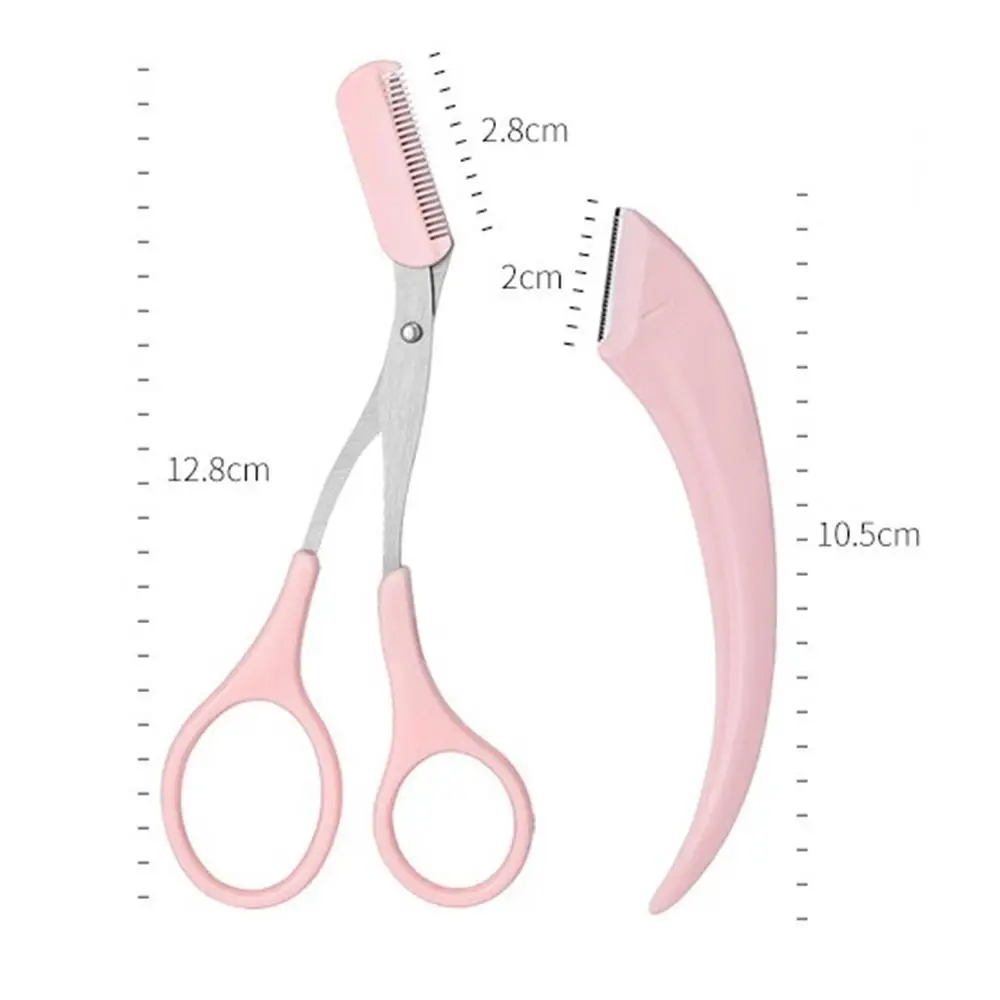 Professional 2Pcs Moon Shape Eyebrow Shaving Women's Macro Belt Protective Safety for Beginner Eyebrow Trimming Makeup Tools 4