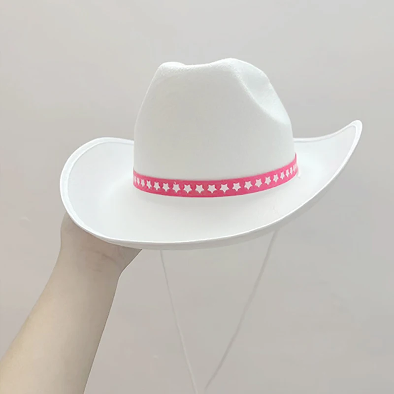ieniaCC55 SigurWhite Color Hut Kostümzubehör Western Cowboyhut Mehrzweckdekoration für Kinder Mädchen Kostüm Cosplay Requisiten Ornament – Detail 2