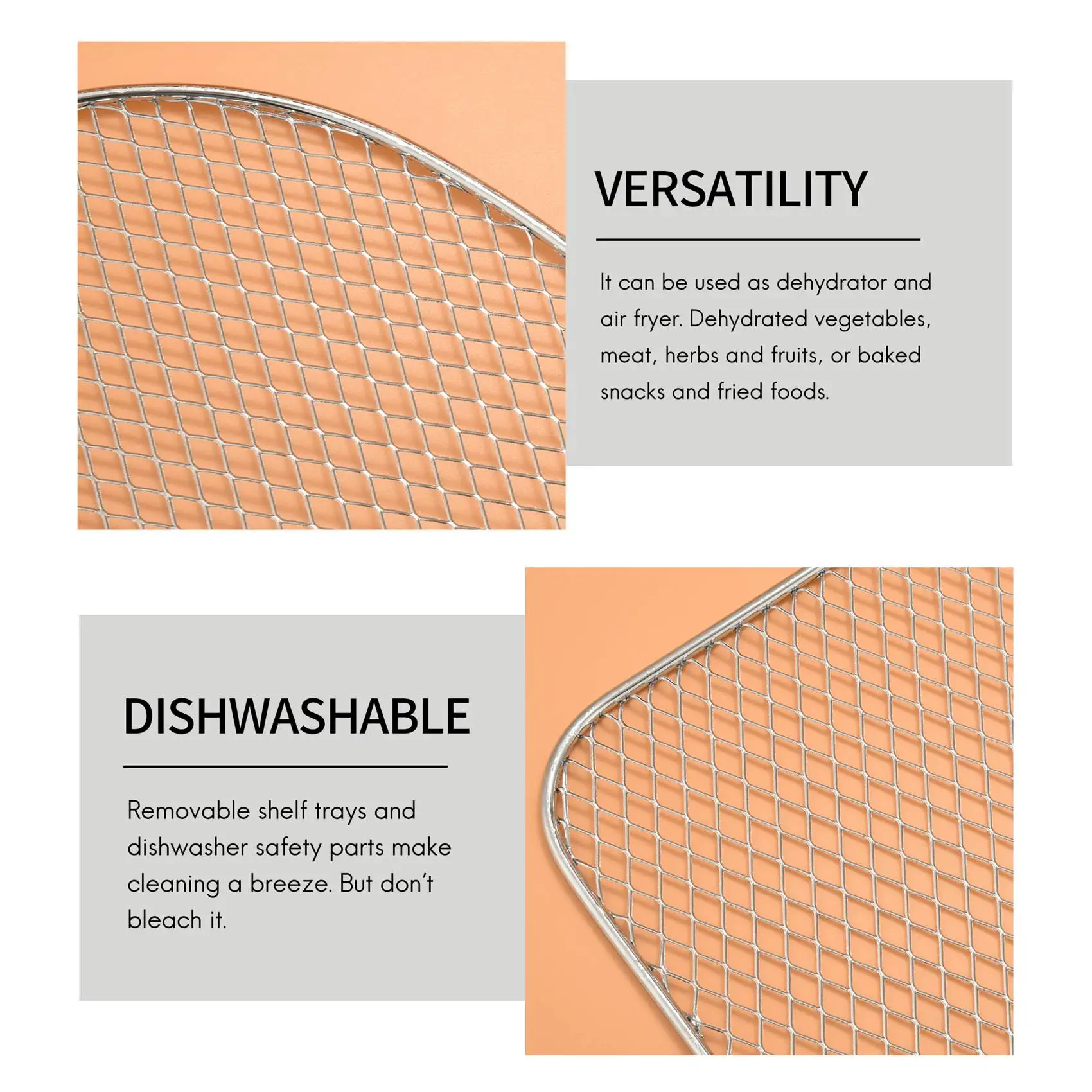 Dehydrator Rack for Air Fryer Oven,6 Quart Air Fryer Accessories,Dehydrated Fruit and Meat,Air Rack,Dehydration Tray 3Pc
