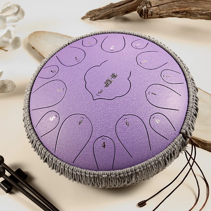 Steel Tongue Drum 13 Inch 15 Tones D Key Tank Drum Tamborine Yoga Meditation Percuss Music Instrument Children's Day Gifts