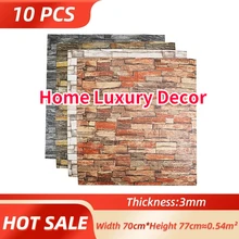 

10Pcs Self Adhesive Waterproof Foam DIY Wallpaper 3D Brick Wall Panel Living Room Brick Stickers Bedroom Home Wall Sticker Decor