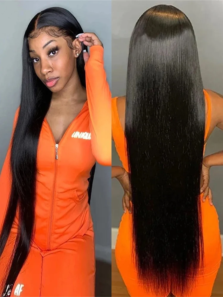Straight 360 Full Lace Frontal Wig Human Hair Brazilian 4x4 13x4 Transparent Human Hair Lace Front Wigs For Women 38 40 46 Inch