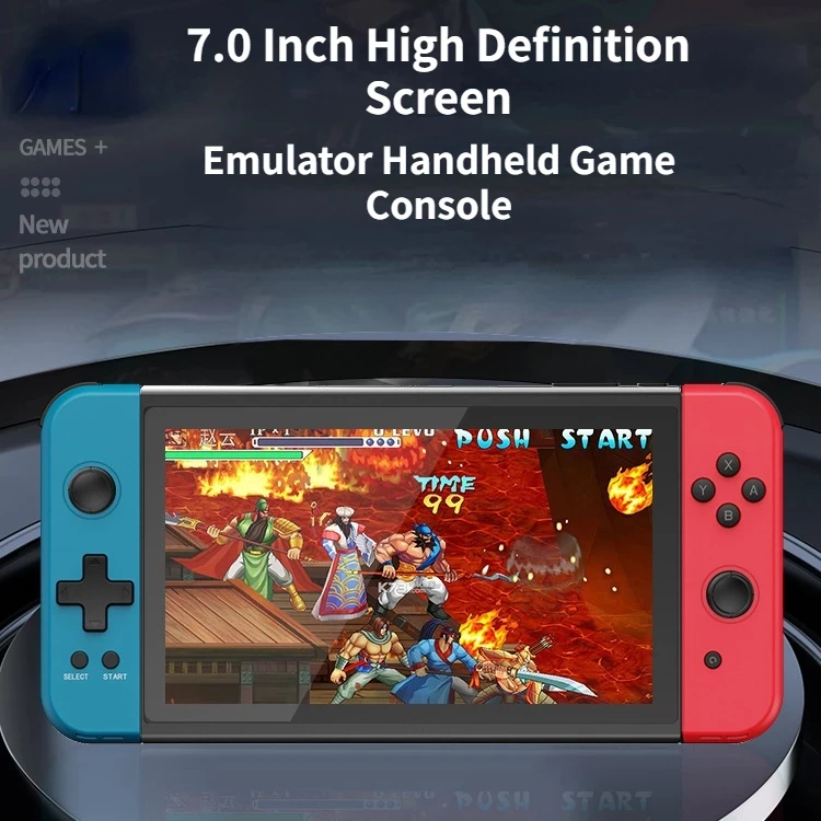 Powkiddy X70 7.0 Inch HD Screen Handheld Game Console Double Players ATM7051 Quad-Core Retro TV Video Game Console Gift