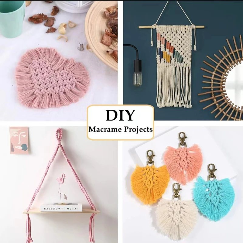 100M/Roll 3mm Handmade Boho Decor Colorful Cotton Cord Rope Thread Twisted Macrame String DIY Home Wedding Decoration Supply