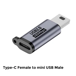High - Speed Type C Female to Mini USB Male Adapter for Fast Charging and Data Transfer (TypeC F to MiniUSB M)